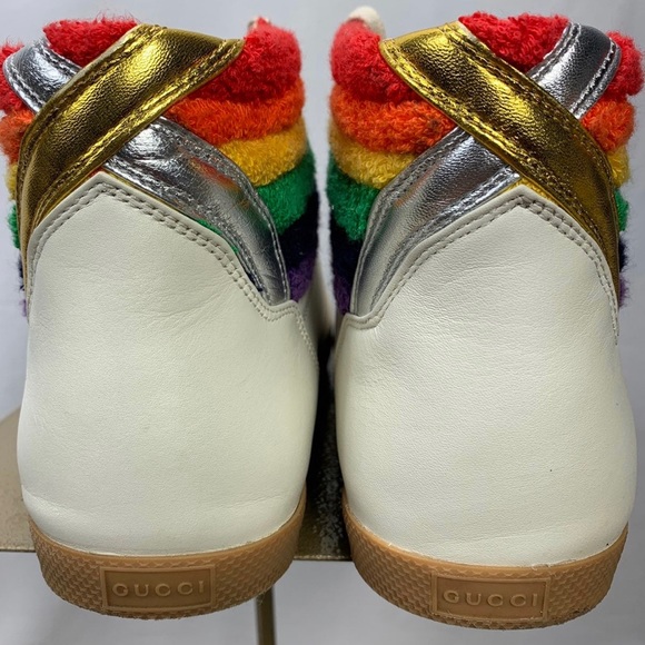 GUCCI MEN'S BAMBI RAINBOW HIGH TOP SZ 11.5 - Picture 4 of 10